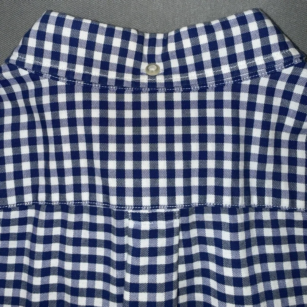 Men's Banana Republic Grant Fit Long Sleeve Button Up Shirt Blue/White Size L